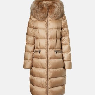 acheter un designer Moncler Manteau en duvet bordé de shearling de Boedic en gris