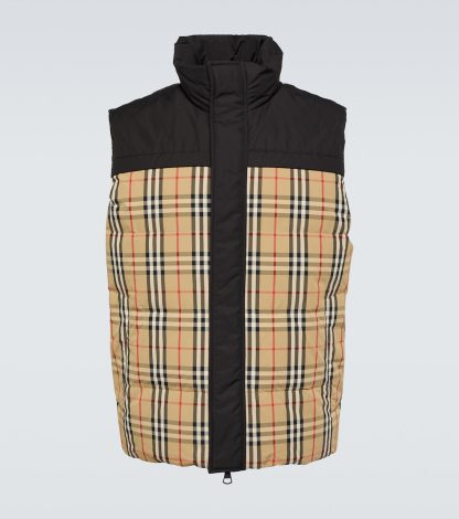 créateur de contrefaçons Burberry Gilet réversible en duvet à carreaux Burberry en multicolore