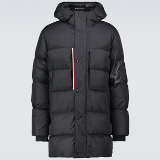 créateur de contrefaçons Moncler Doudoune longue Marceau en bleu