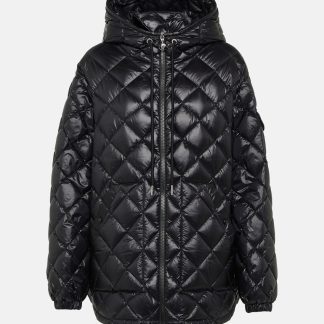 créateur de contrefaçons Moncler Veste en duvet à logo en noir