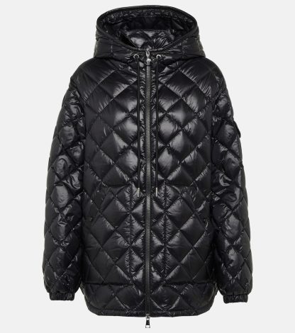 créateur de contrefaçons Moncler Veste en duvet à logo en noir