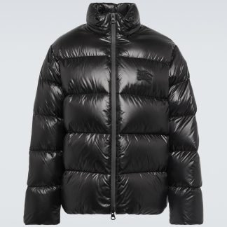 créateur de mode Burberry Veste matelassée en noir