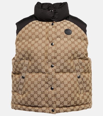 designer bon marché Gucci Gilet en toile de coton GG en beige