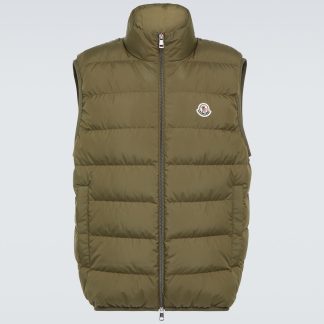 designer bon marché Moncler Gilet en duvet vert