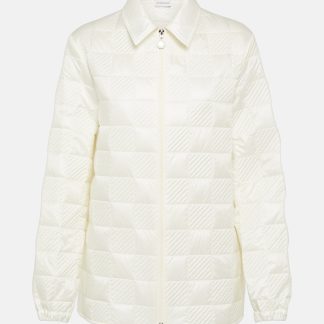 designer bon marché Moncler Veste en satin blanc