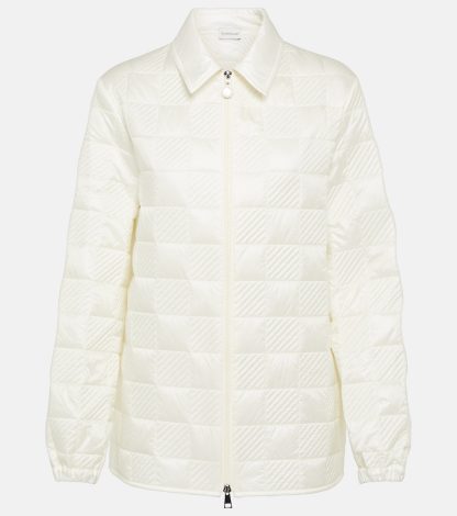 designer bon marché Moncler Veste en satin blanc