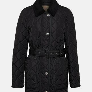 designer de haute qualité Burberry Veste matelassée et ceinturée en noir