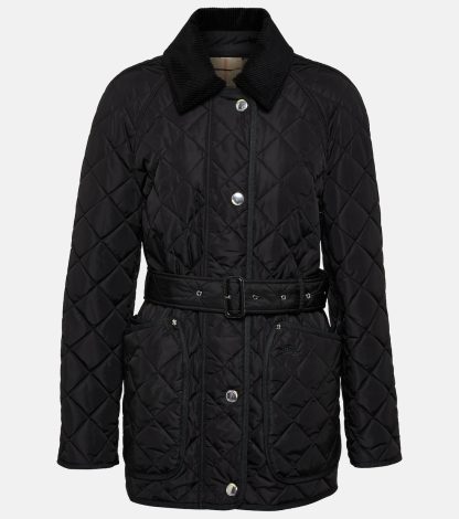 designer de haute qualité Burberry Veste matelassée et ceinturée en noir