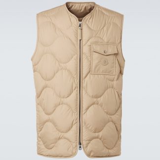 designer de haute qualité Moncler Gilet en duvet matelassé Tambosi en beige