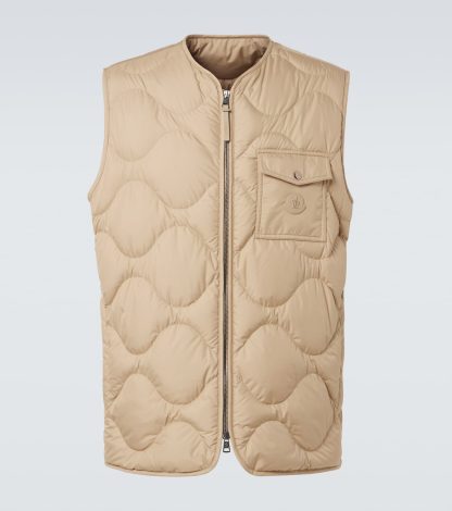 designer de haute qualité Moncler Gilet en duvet matelassé Tambosi en beige