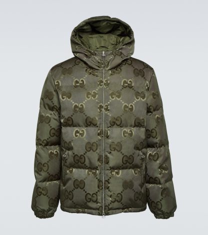 faux luxe Gucci Doudoune en toile Jumbo GG en vert