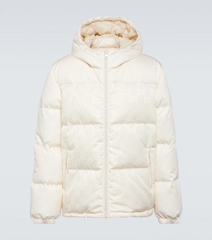 faux luxe Gucci Veste en duvet GG en blanc