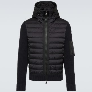 faux luxe Moncler Veste en duvet de laine mélangée