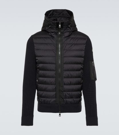 faux luxe Moncler Veste en duvet de laine mélangée