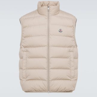 haute qualité luxe Moncler Gilet en duvet Contrin en beige