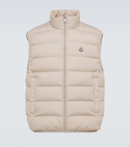 haute qualité luxe Moncler Gilet en duvet Contrin en beige