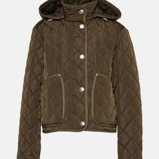 luxe bon marché Burberry Veste courte matelassée en vert