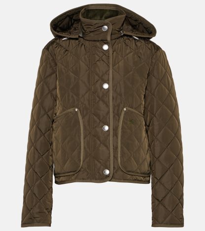 luxe bon marché Burberry Veste courte matelassée en vert