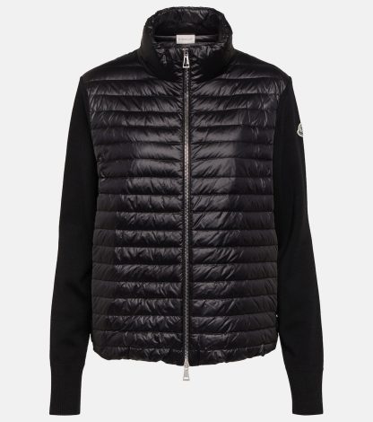 luxe bon marché Moncler Gilet matelassé en duvet noir