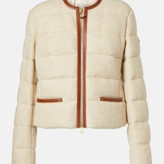 mode luxe Moncler Doudoune Serinde en cuir blanc