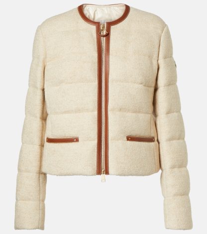 mode luxe Moncler Doudoune Serinde en cuir blanc