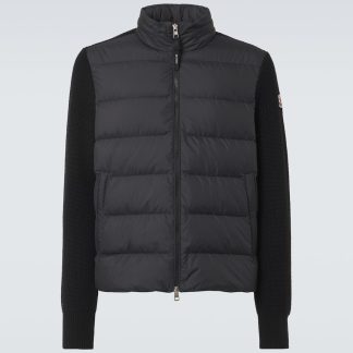 réplique de designer Moncler Vestes bordées de laine en noir