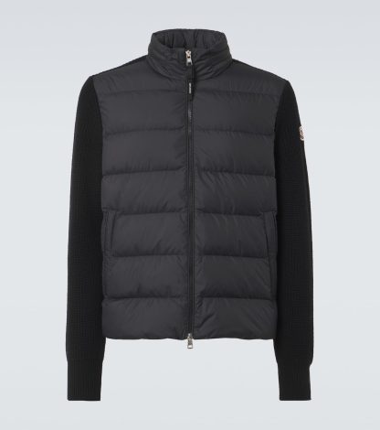 réplique de designer Moncler Vestes bordées de laine en noir