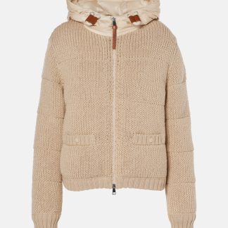 réplique de luxe Moncler Veste polaire en laine tricotée et côtelée