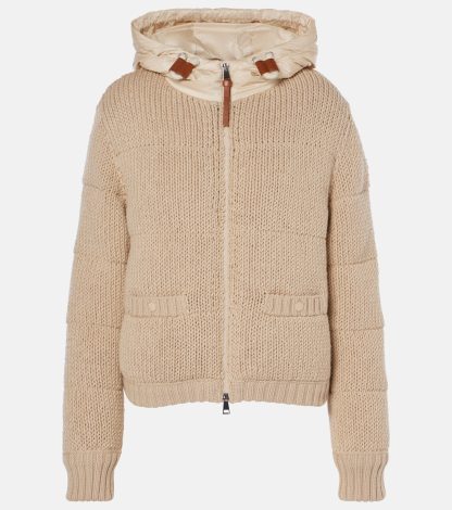 réplique de luxe Moncler Veste polaire en laine tricotée et côtelée