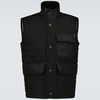 vente chaude designer Burberry Gilet matelassé en noir