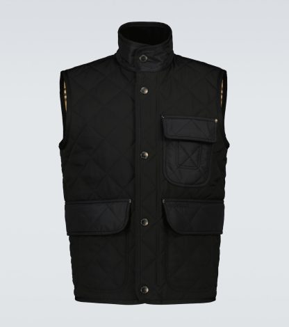 vente chaude designer Burberry Gilet matelassé en noir