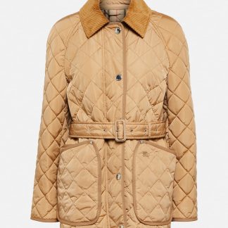 vente chaude designer Burberry Veste matelassée ceinturée en beige