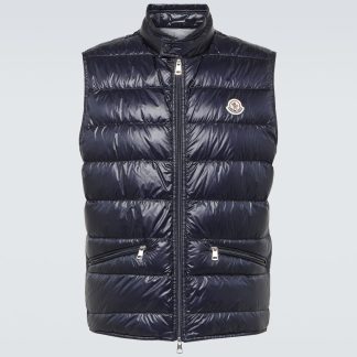 vente chaude designer Moncler Gilet en duvet Gui bleu