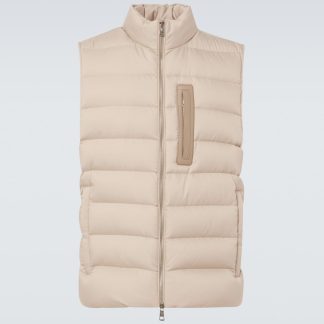 vente chaude luxe Moncler Gilet en duvet Giaf beige