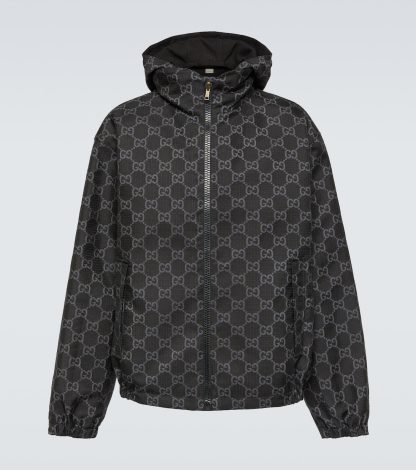 vente en gros de produits de luxe Gucci Veste réversible GG en ripstop gris